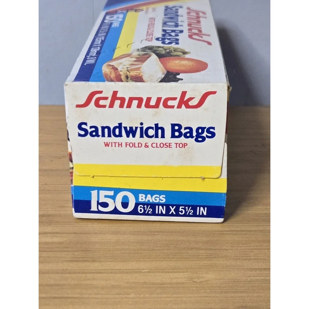 Vintage Schnucks‎ Sandwich Bags. 150 Fold & Close Bags 6.5